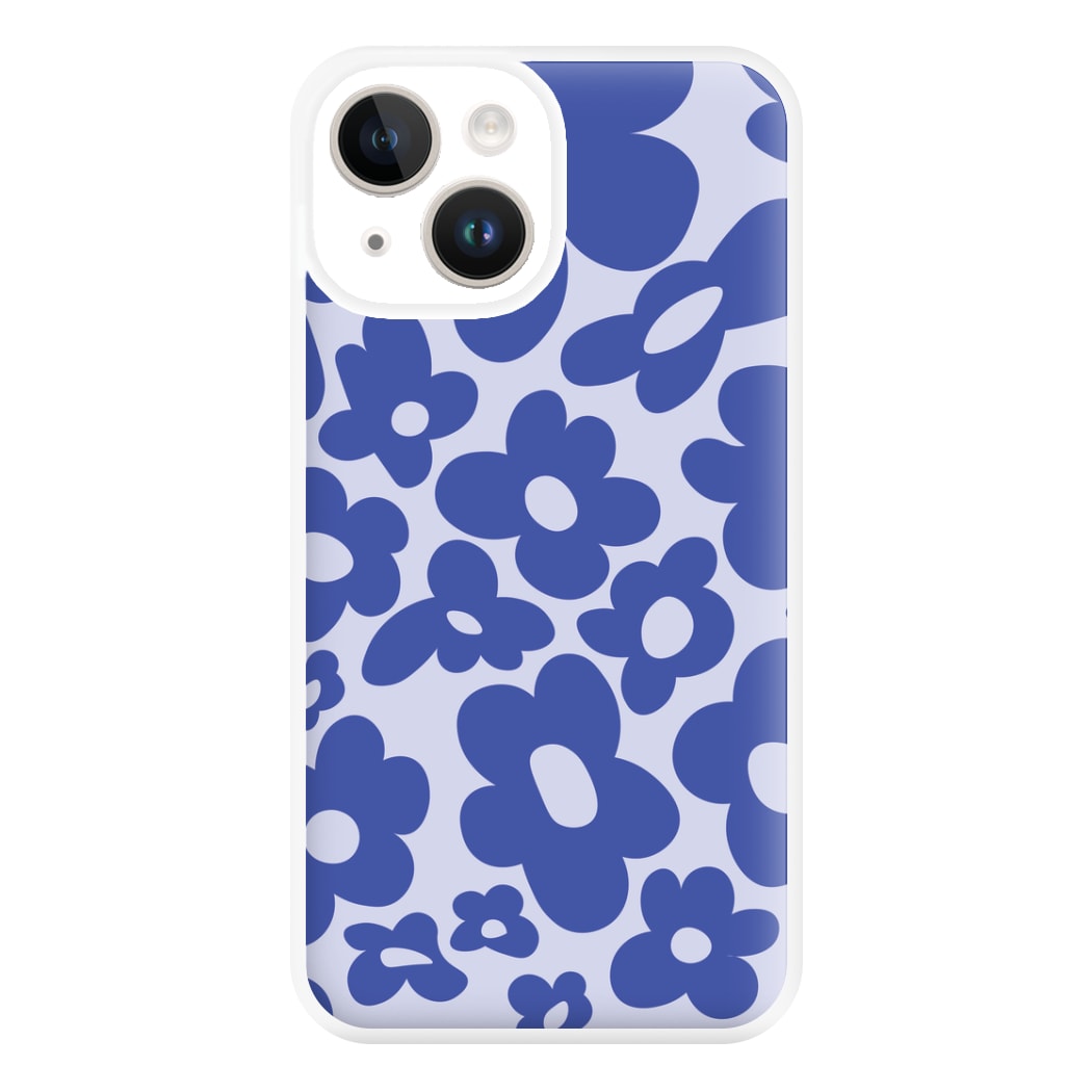 Blue Flowers - Trippy Patterns Phone Case for iPhone 14