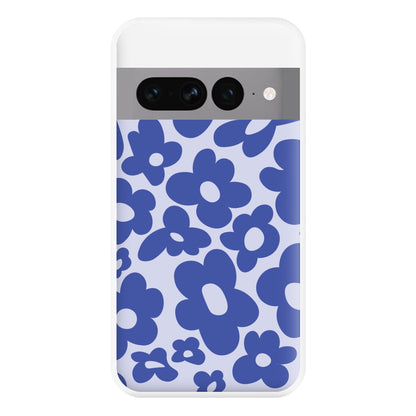 Blue Flowers - Trippy Patterns Phone Case for Google Pixel 7 Pro