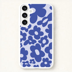 Blue Flowers - Trippy Patterns Phone Case for Galaxy S26