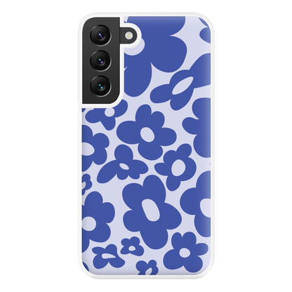 Blue Flowers - Trippy Patterns Phone Case for Galaxy S22 Plus