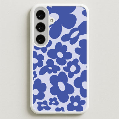 Blue Flowers - Trippy Patterns Phone Case for Galaxy S25FE