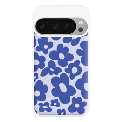 Blue Flowers - Trippy Patterns Phone Case for Google Pixel 9 Pro XL