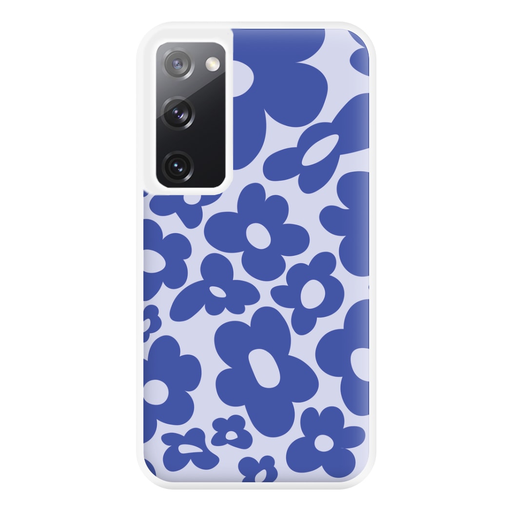 Blue Flowers - Trippy Patterns Phone Case for Galaxy S20FE