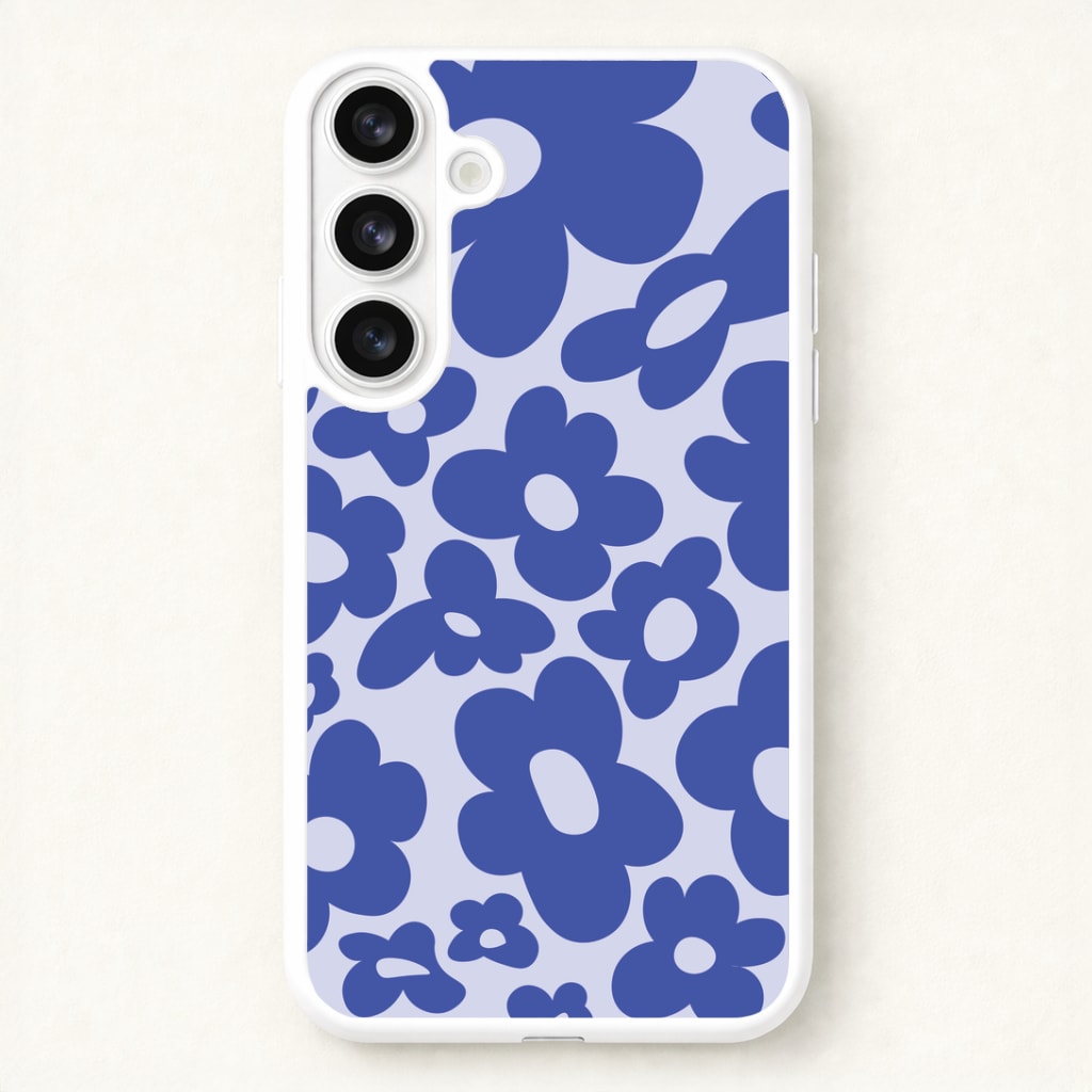 Blue Flowers - Trippy Patterns Phone Case for Galaxy S26 Plus