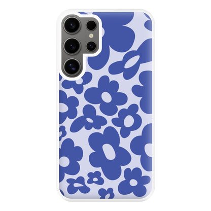 Blue Flowers - Trippy Patterns Phone Case for Galaxy S24 Ultra