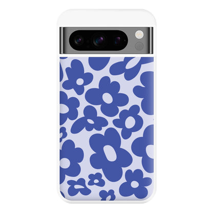 Blue Flowers - Trippy Patterns Phone Case for Google Pixel 8 Pro