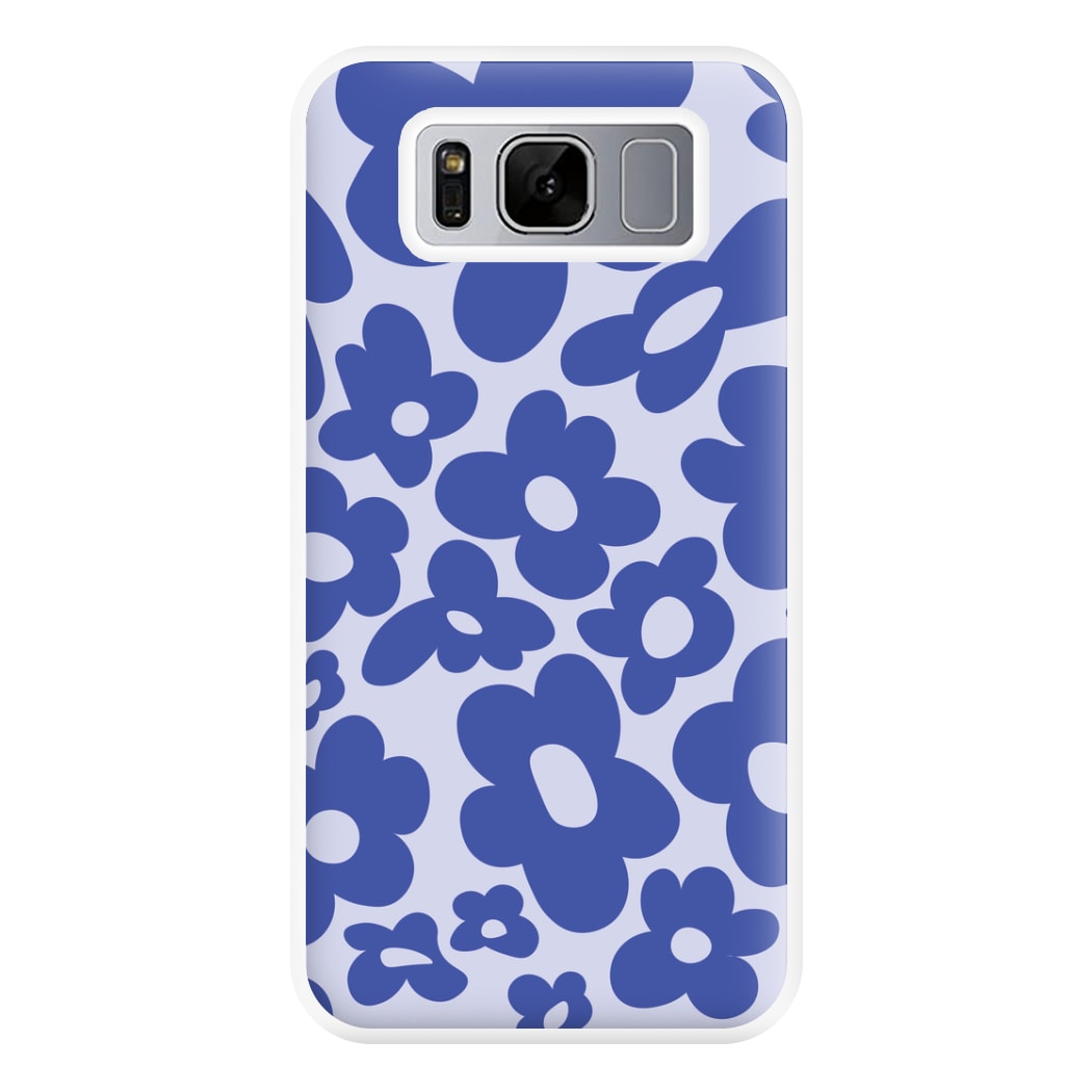 Blue Flowers - Trippy Patterns Phone Case for Galaxy S8 Plus