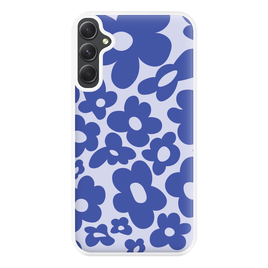 Blue Flowers - Trippy Patterns Phone Case for Galaxy A14