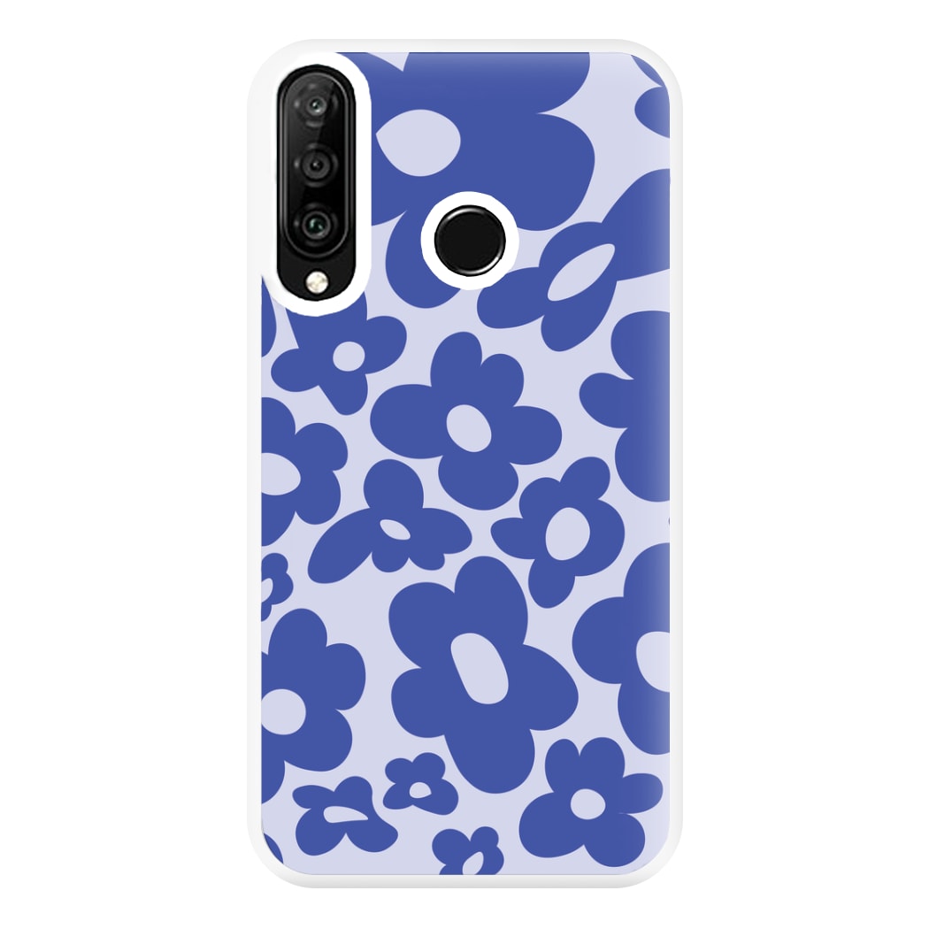 Blue Flowers - Trippy Patterns Phone Case for Huawei P30 Lite