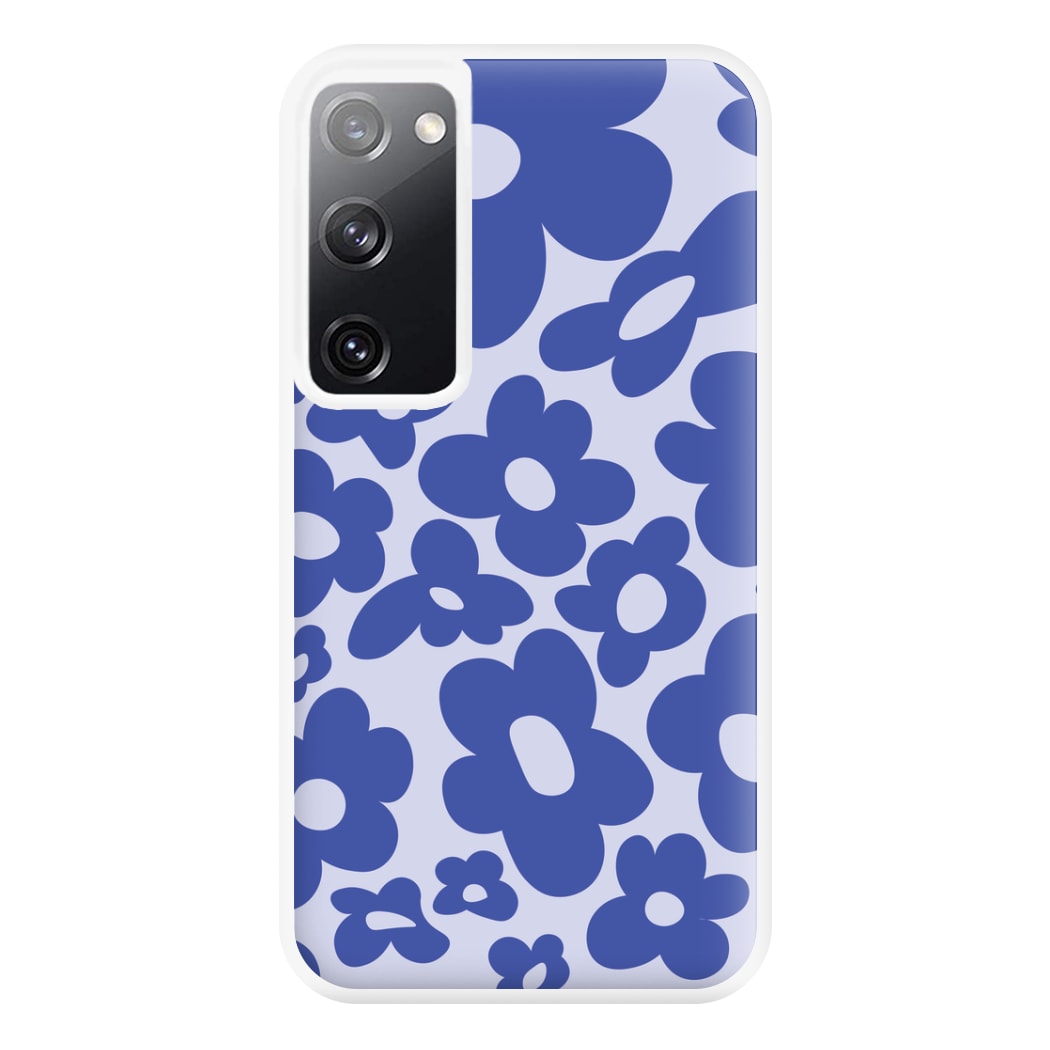 Blue Flowers - Trippy Patterns Phone Case for Galaxy S20