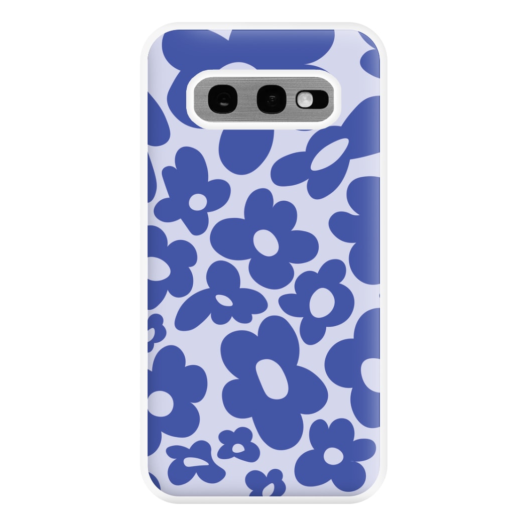 Blue Flowers - Trippy Patterns Phone Case for Galaxy S10e