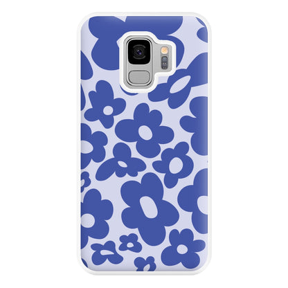 Blue Flowers - Trippy Patterns Phone Case for Galaxy S9 Plus