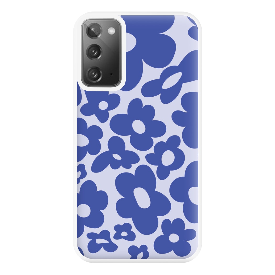 Blue Flowers - Trippy Patterns Phone Case for Galaxy Note 20 Ultra