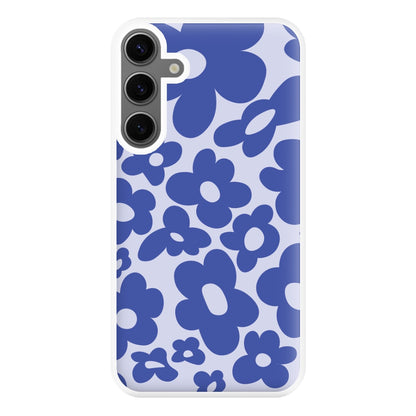 Blue Flowers - Trippy Patterns Phone Case for Galaxy S24FE