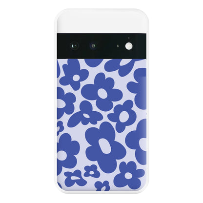 Blue Flowers - Trippy Patterns Phone Case for Google Pixel 6a