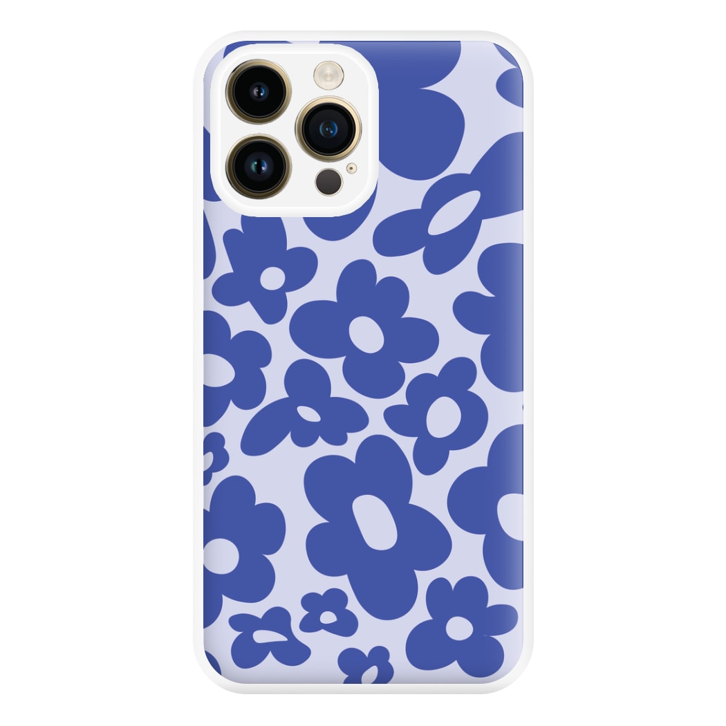 Blue Flowers - Trippy Patterns Phone Case for iPhone 14 Pro Max