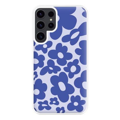 Blue Flowers - Trippy Patterns Phone Case for Galaxy S23 Ultra