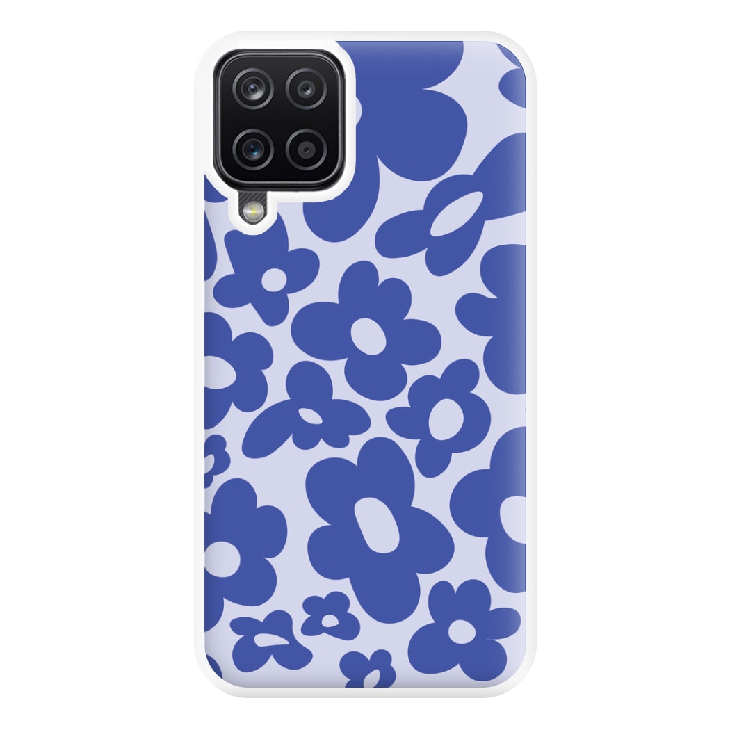 Blue Flowers - Trippy Patterns Phone Case for Galaxy A12