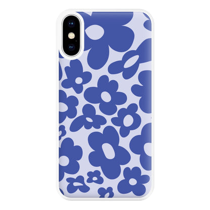 Blue Flowers - Trippy Patterns Phone Case for iPhone XS Max