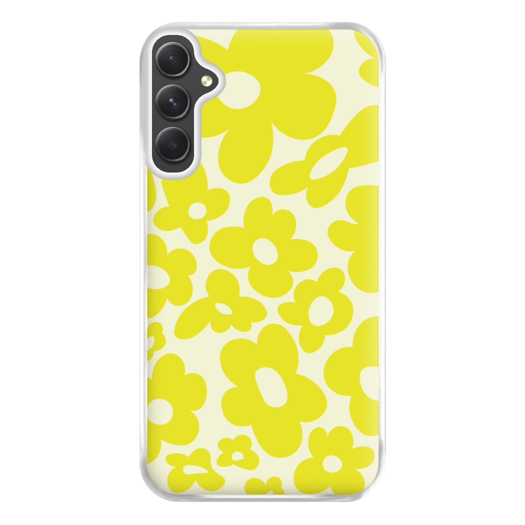 Yellow Flowers - Trippy Patterns Phone Case for Galaxy A54