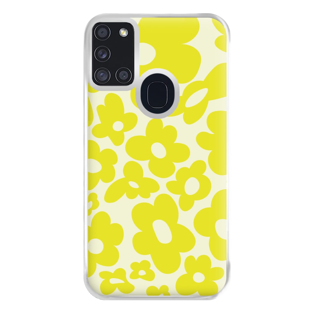 Yellow Flowers - Trippy Patterns Phone Case for Galaxy A21s