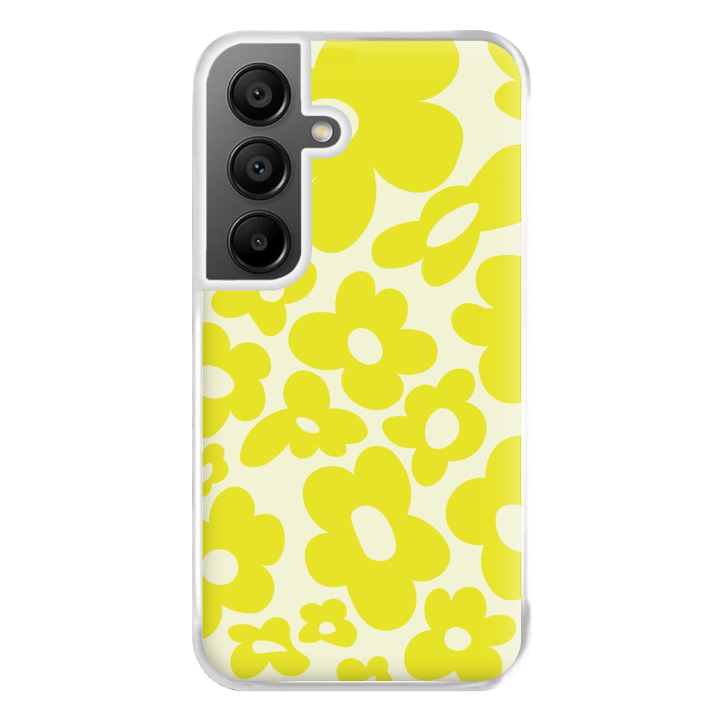 Yellow Flowers - Trippy Patterns Phone Case for Galaxy A55