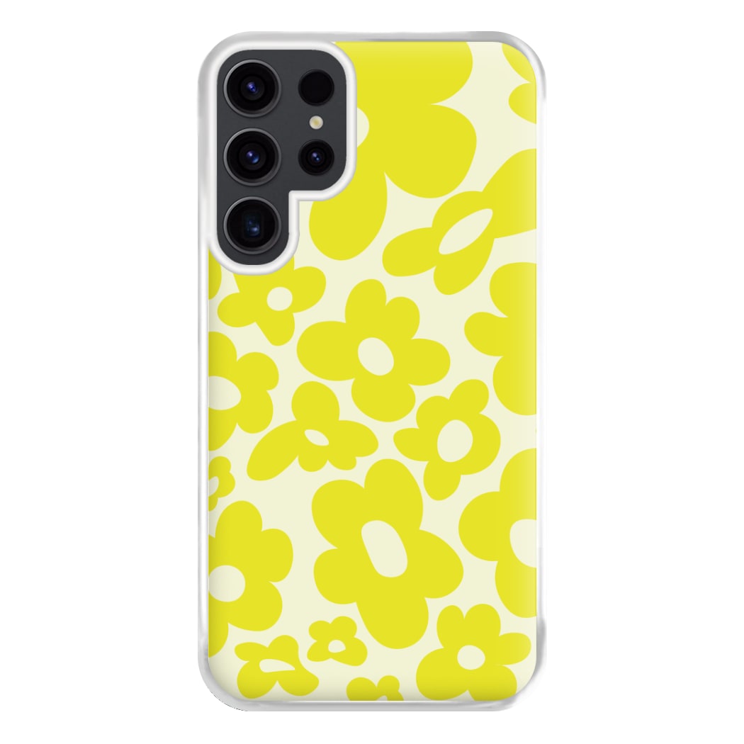 Yellow Flowers - Trippy Patterns Phone Case for Galaxy S23 Ultra