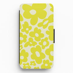Yellow Flowers - Trippy Patterns Flip / Wallet Phone Case