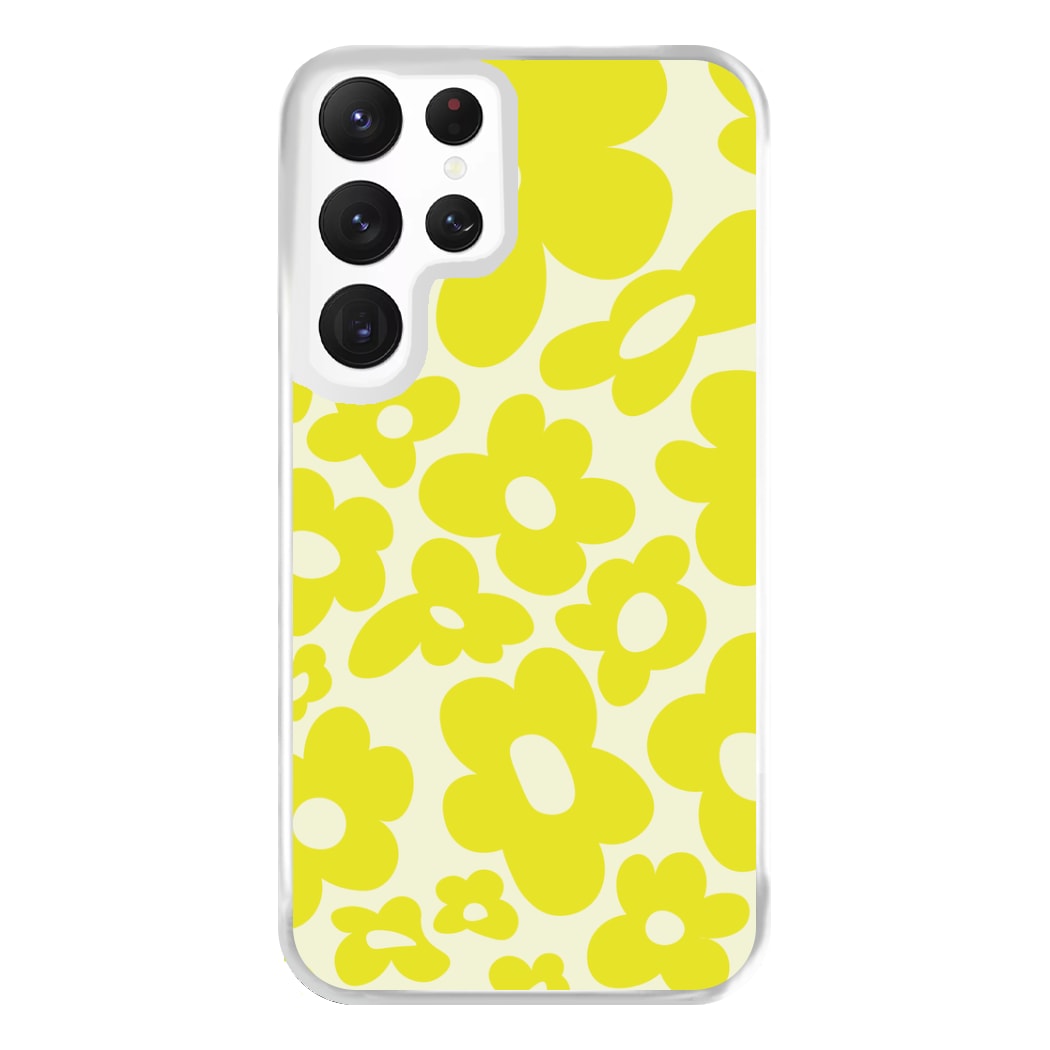 Yellow Flowers - Trippy Patterns Phone Case for Galaxy S22 Ultra