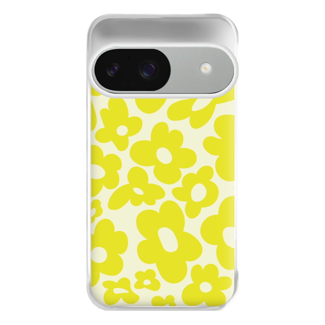 Yellow Flowers - Trippy Patterns Phone Case for Google Pixel 9 / 9 Pro