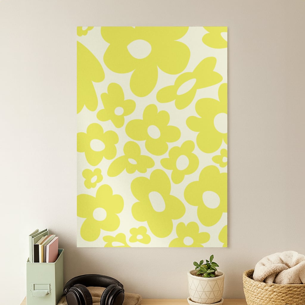 Yellow Flowers - Trippy Patterns Poster