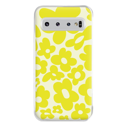 Yellow Flowers - Trippy Patterns Phone Case for Galaxy S10 Plus