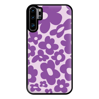 Purple Flowers - Trippy Patterns Phone Case for Huawei P30 Pro