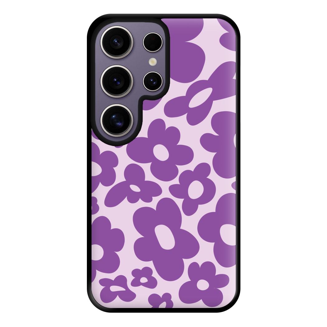 Purple Flowers - Trippy Patterns Phone Case for Galaxy S25 Ultra