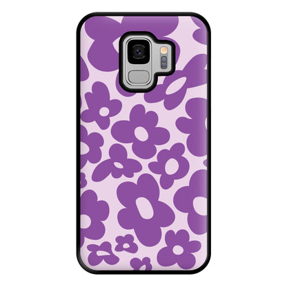 Purple Flowers - Trippy Patterns Phone Case for Galaxy S9 Plus