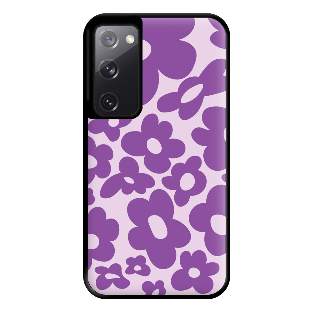 Purple Flowers - Trippy Patterns Phone Case for Galaxy S20FE