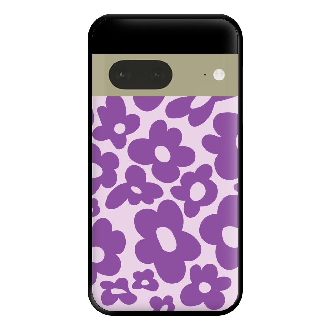 Purple Flowers - Trippy Patterns Phone Case for Google Pixel 7a