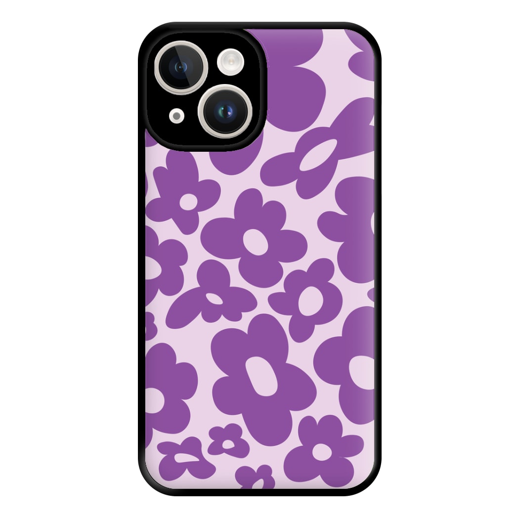 Purple Flowers - Trippy Patterns Phone Case for iPhone 14