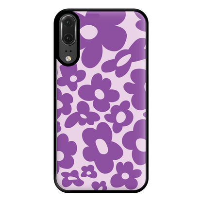 Purple Flowers - Trippy Patterns Phone Case for Huawei P20