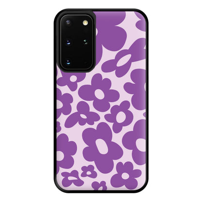 Purple Flowers - Trippy Patterns Phone Case for Galaxy S20 Plus