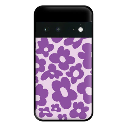 Purple Flowers - Trippy Patterns Phone Case for Google Pixel 6a