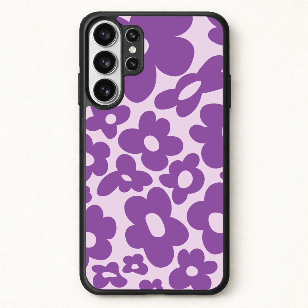 Purple Flowers - Trippy Patterns Phone Case for Galaxy S26 Ultra