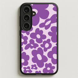 Purple Flowers - Trippy Patterns Phone Case for Galaxy S25FE