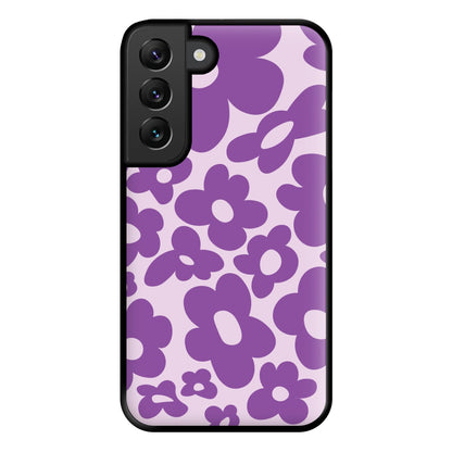 Purple Flowers - Trippy Patterns Phone Case for Galaxy S22 Plus