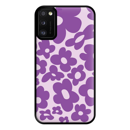 Purple Flowers - Trippy Patterns Phone Case for Galaxy A41