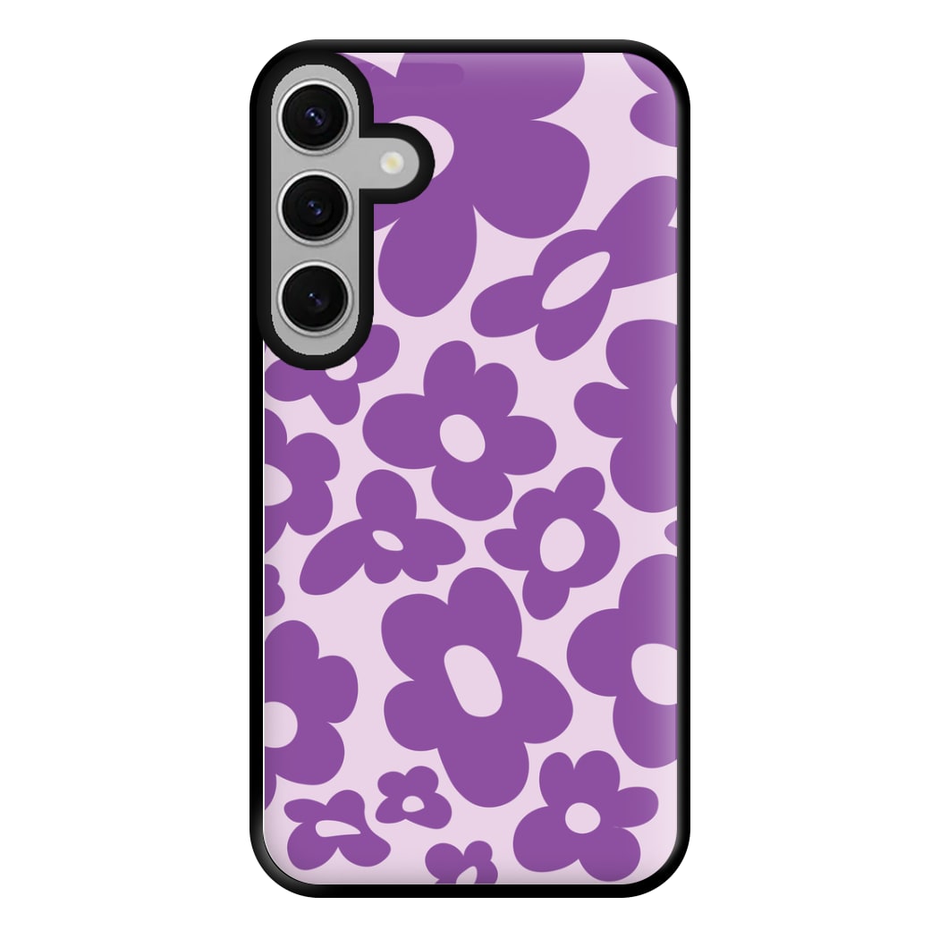 Purple Flowers - Trippy Patterns Phone Case for Galaxy S24FE