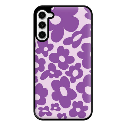 Purple Flowers - Trippy Patterns Phone Case for Galaxy S23 Plus