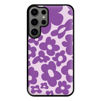 Purple Flowers - Trippy Patterns Phone Case for Galaxy S24 Ultra