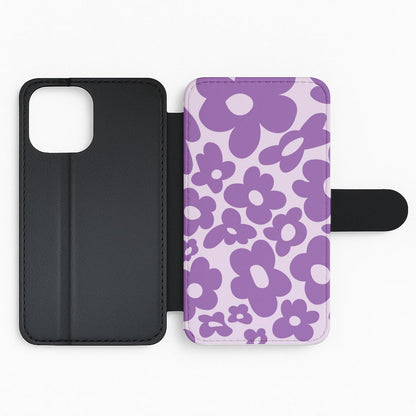 Purple Flowers - Trippy Patterns Flip Phone Case