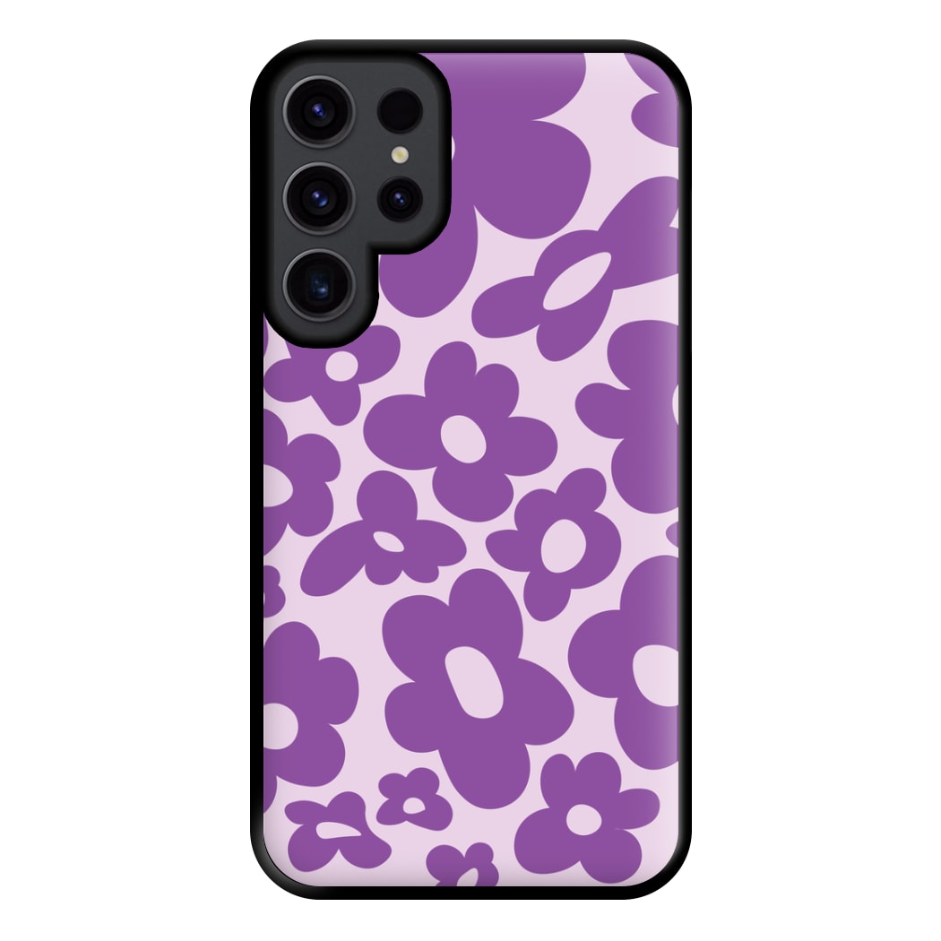 Purple Flowers - Trippy Patterns Phone Case for Galaxy S23 Ultra